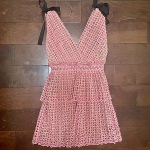 Self-Portrait Pink Mini Dress